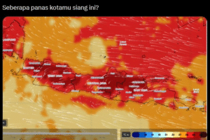 Citra Satelit Pulau Jawa Tunjukkan Gelombang Panas